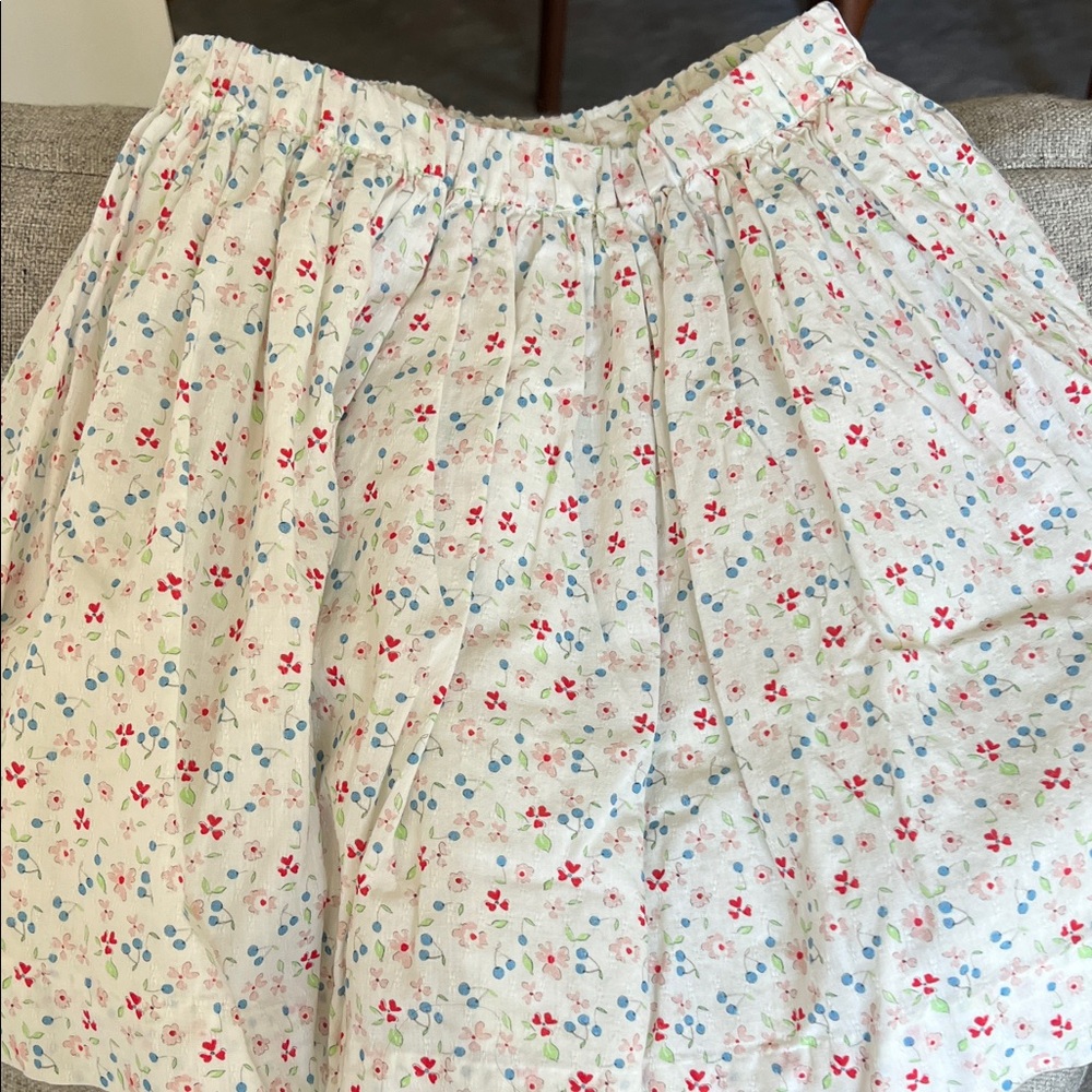 Bonpoint White Floral A-Line Skirt